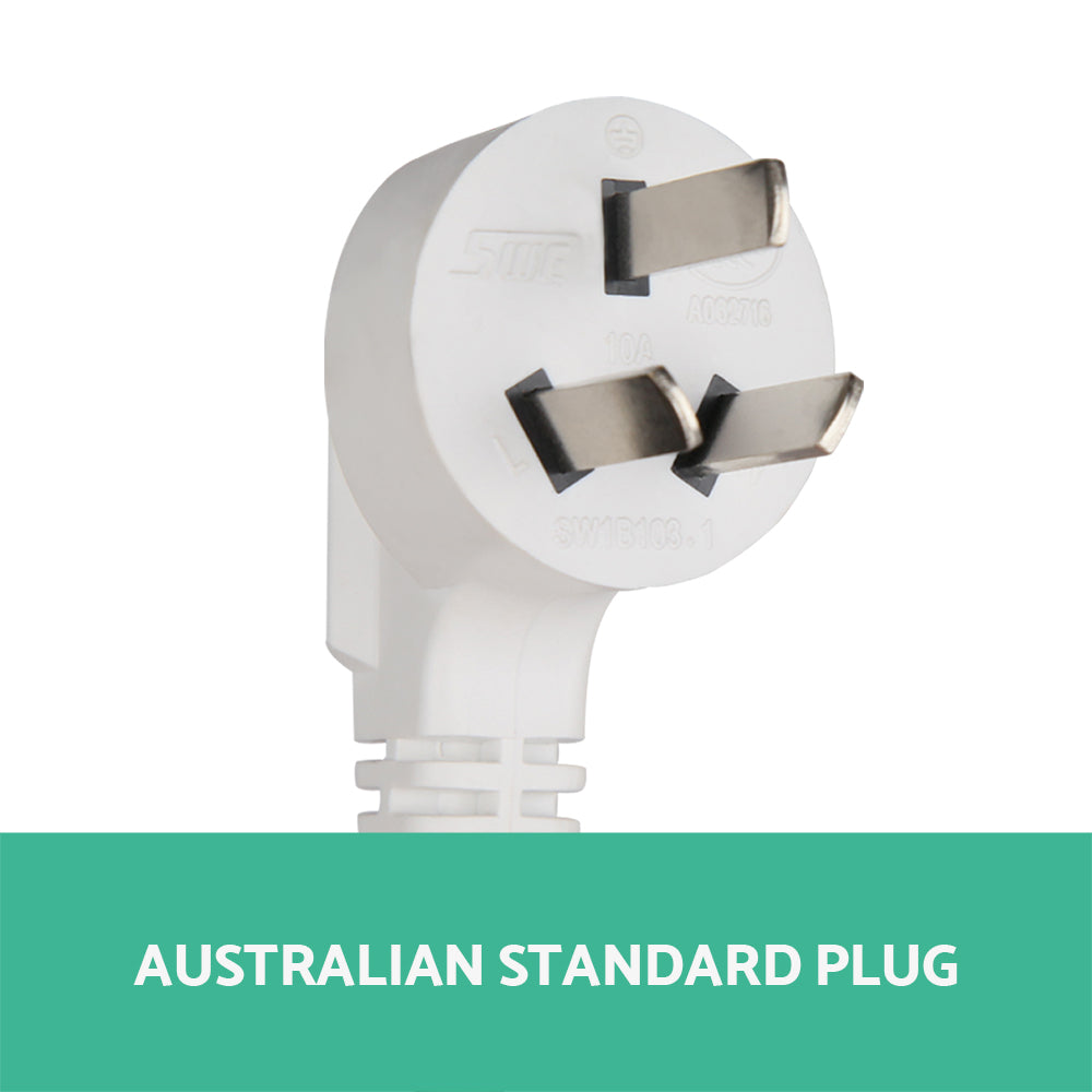 Image of a white Giantz Toilet Disposal Unit with various associated plumbing components. The 600W pump has a large central inlet and several smaller connectors. Several metal hose clamps, plastic pipe attachments, and fittings are laid out in front of the unit, highlighting its stainless steel blades.