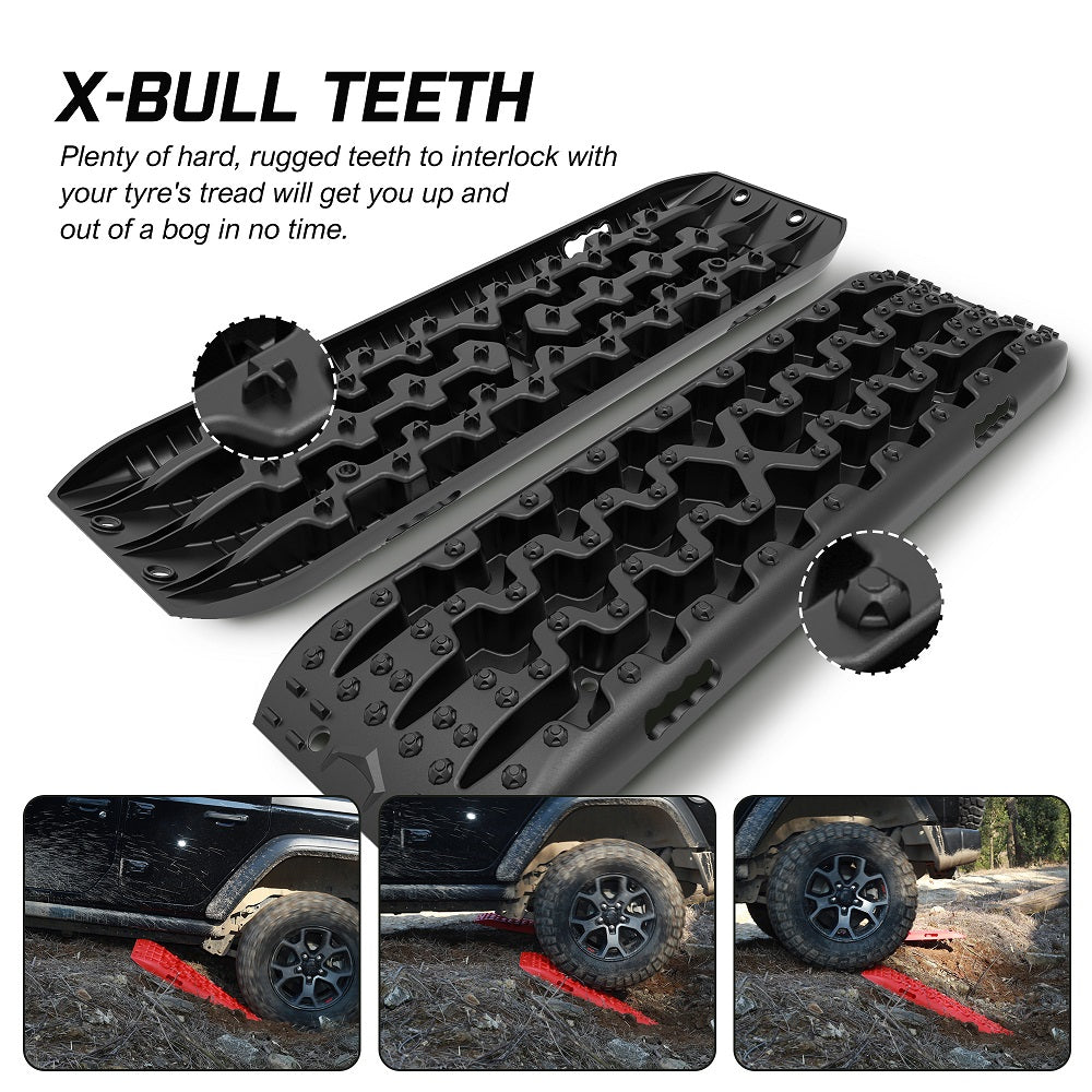 X-BULL Recovery Tracks Boards Sand Truck Mud 4WD 4x4 Gen3.0 Black/ Tyre Tire Deflator