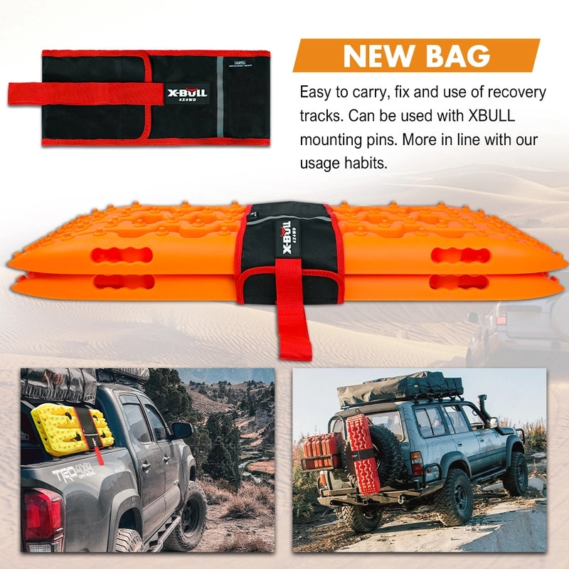 X-BULL KIT2 Recovery tracks 6pcs Board Traction Sand trucks strap mounting 4x4 Sand Snow Car red