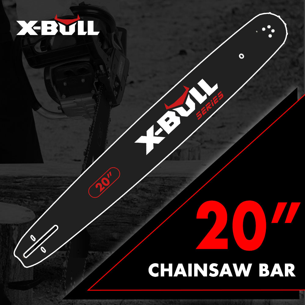 X-BULL 20'' Chainsaw Bar and Chain 0 .325 Pitch Gauge 76 Link Universal