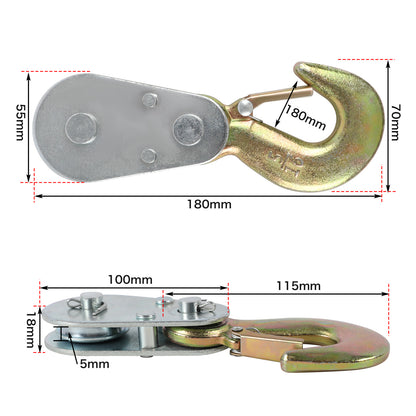 A X-BULL 4Ton Snatch Block Pulley Hook Wire Rope Hoist For 4WD ATV UTV Off Road is displayed against a textured background. The upper left corner features the text "X-BULL" and "4T Snatch Block," while the bottom left corner shows a weight icon labeled "4000 KG." This versatile lifting solution is perfect for your heavy-duty needs.