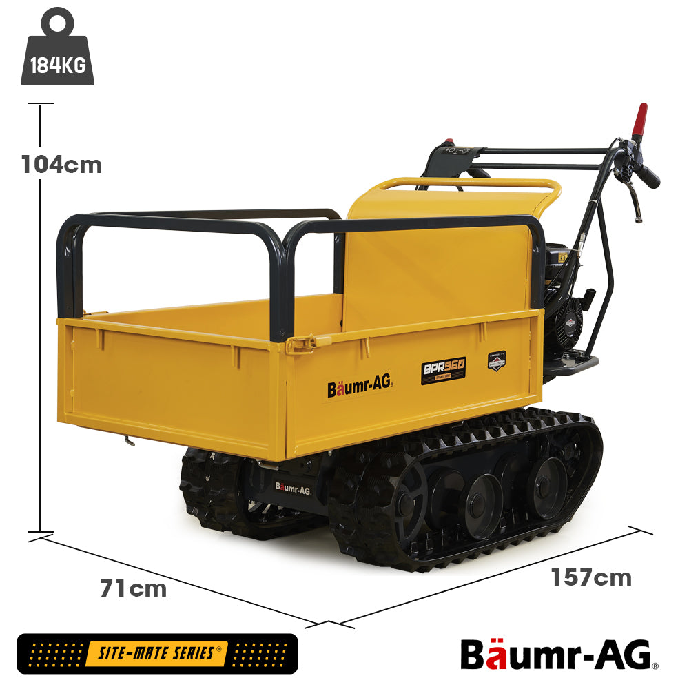 Baumr-AG Motorised Tracked Wheelbarrow Dumper, Briggs & Stratton CR950 Petrol Engine, 300kg Capacity