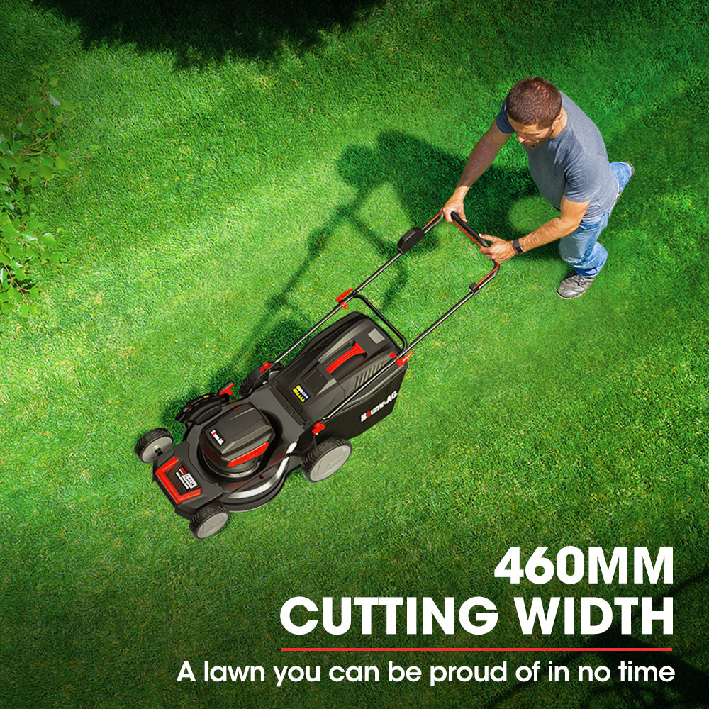 BAUMR-AG 19 Inch Electric Cordless Lawn Mower Kit Battery Powered w/ 2x 4.0Ah Lithium Batteries