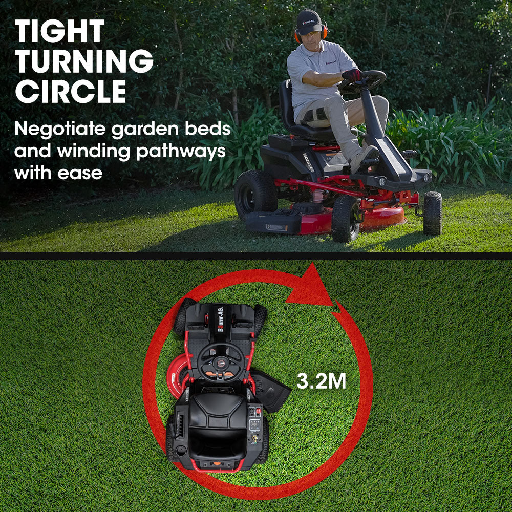 BAUMR-AG 30 Inch 48V Electric Ride On Lawn Mower Brushless Lawnmower 30" - 300RX