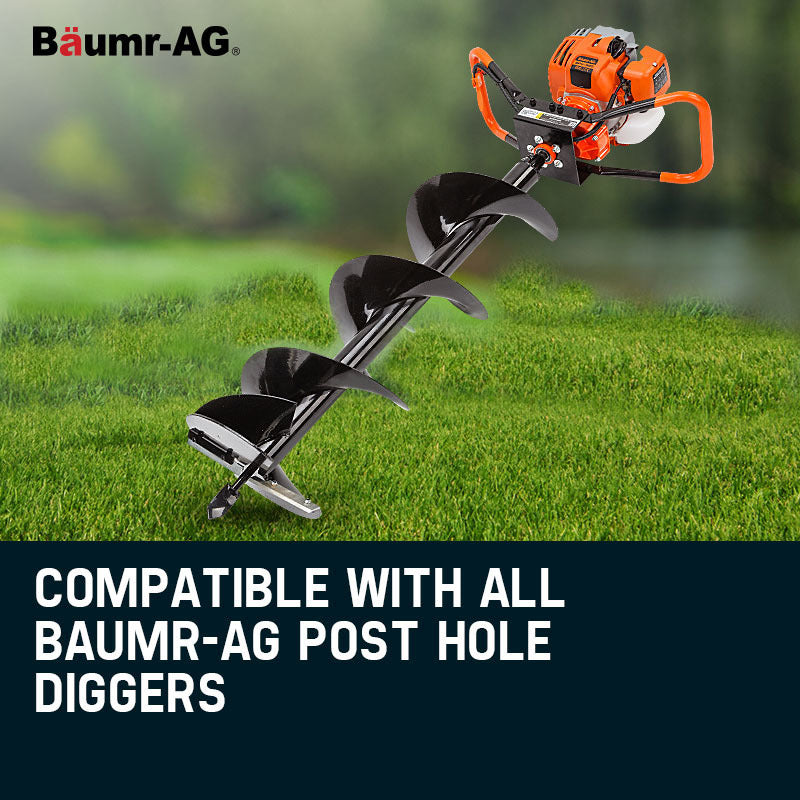 A close-up view of a compact, orange and gray commercial-grade two-stroke engine, ideal for outdoor power equipment like lawn mowers or post hole diggers. Featuring a visible fuel tank, air filter cover, and recoil starter handle, this versatile engine is also compatible as a Baumr-AG Engine for Post Hole Digger Replacement Earth Auger Borer.