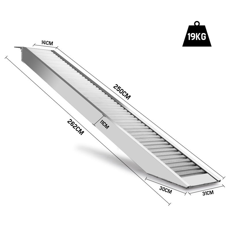 Bullet Aluminium Loading Ramp ATV Bobcat Motorbike Truck Trailer 2.5M 1409KG