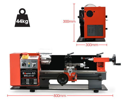 BAUMR-AG 600W 7"x14" Variable-Speed Mini Metal Lathe with LCD Screen