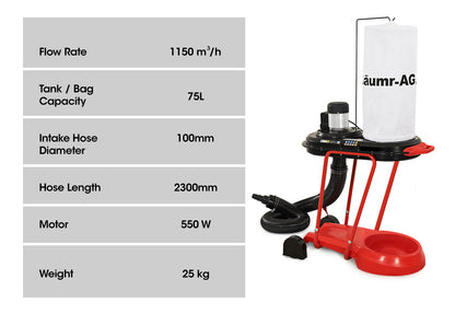 Baumr-AG Dust Collector Extraction Cyclone Woodworking Portable Catcher Workshop