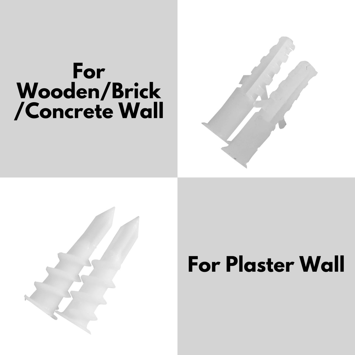 The image shows an assortment of RYNOMATE 16 Pack Garage Hooks Heavy Duty (Black) RNM-HHD-101-NK of various sizes and shapes, arranged in four rows. Each hook has a mounting bracket at the top with holes for screws, ensuring easy installation and indicating they are designed to be wall-mounted for hanging items.