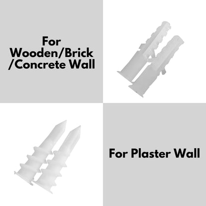 The image shows an assortment of RYNOMATE 16 Pack Garage Hooks Heavy Duty (Black) RNM-HHD-101-NK of various sizes and shapes, arranged in four rows. Each hook has a mounting bracket at the top with holes for screws, ensuring easy installation and indicating they are designed to be wall-mounted for hanging items.