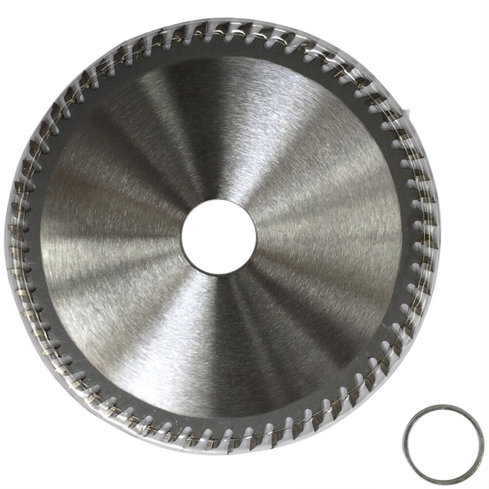 3x Wood Cutting 125mm 60T 5.0" TCT Circula Saw Blade 22.23/20 Timber ATB Sharp labeled "WDMATE Australia Seller," measuring 5 inches by 60 teeth by 22.23mm, ideal as a tungsten carbide tipped cross cutting wheel. The center reads specifications including max RPM and compliance standards. Beside the blade is a metal ring, with a QR code visible at the bottom of the label.
