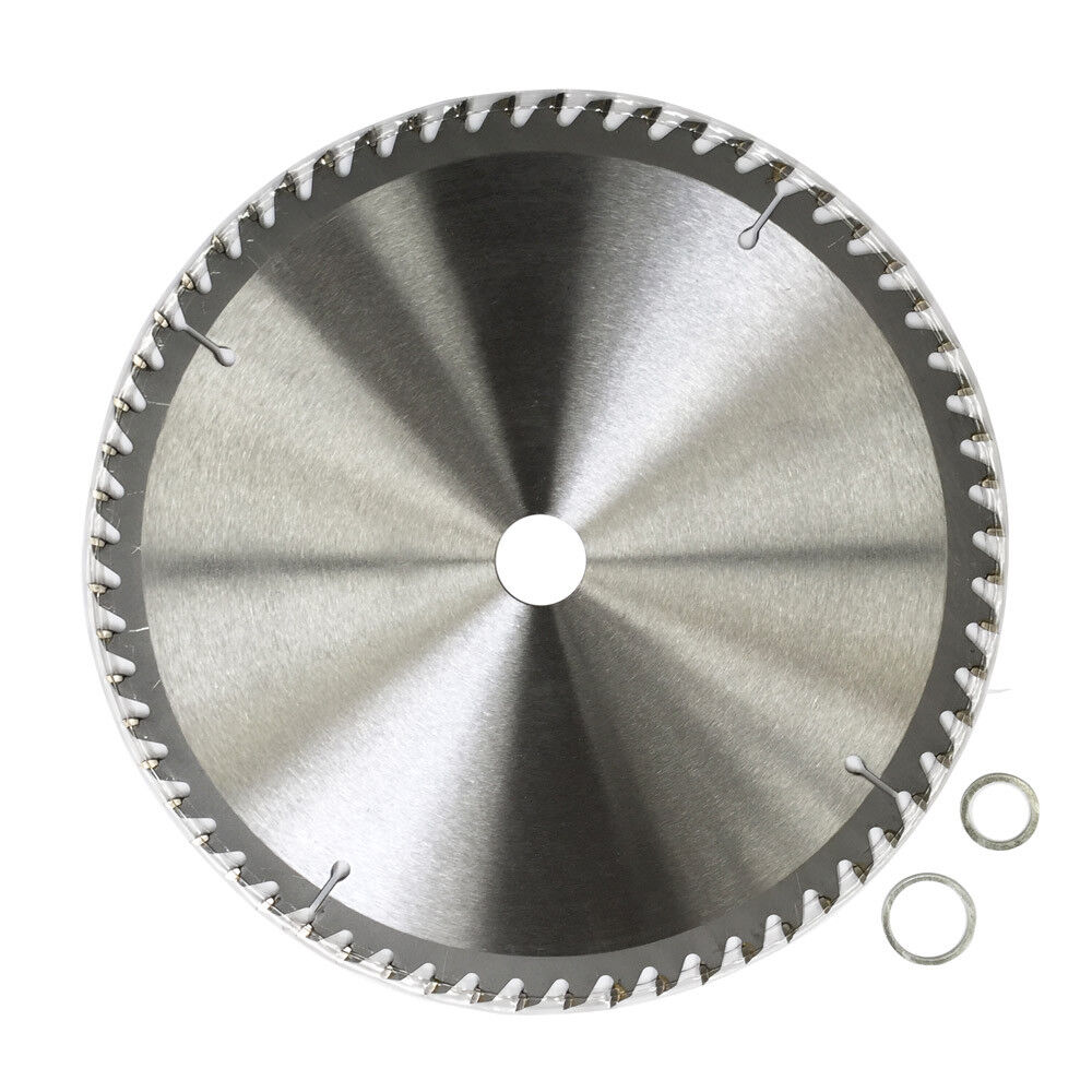 A Timber Cutting Disc Wheel 12" 300mm Circular Saw Blade 60T 30mm ATB Wood Sharp with a label in the center reading "WDMATE Australia Seller." The tungsten carbide tipped blade boasts numerous sharp teeth around the edge. Two small metal washers are placed next to the blade.