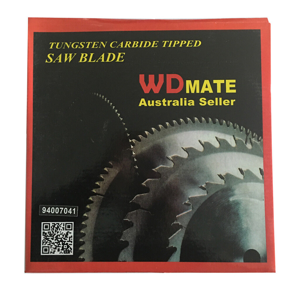 3x Alloy Plastic Circular Saw Blade 250mm 80T Cutting Disc 20/25.4/30mm TCGSharp with 80 tungsten carbide tipped teeth and a diameter of 10 inches from WDMATE, marked "Australia Seller." Ideal for aluminum cutting, the blade features a central hole for mounting and includes two circular washers. The label offers technical specifications and a QR code.