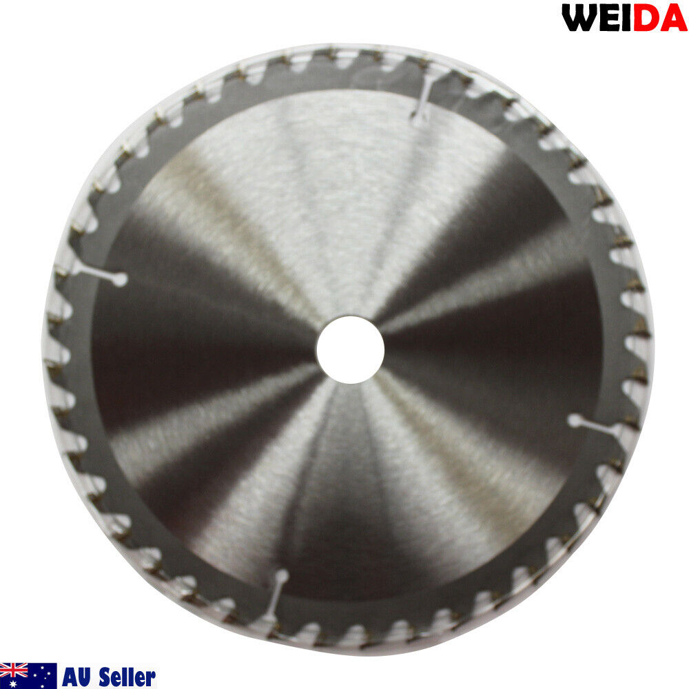 A 185mm Wood Circular Saw Blade Cutting Disc 7-1/4” 40T Bore 20/16mm 2.2mm Kerf labeled "WEIDA" with 40 teeth, measuring 7 1/4 inches in diameter. The cutting disc includes various technical specifications and icons on its surface. The image also features the flags of Australia and the text "AU Seller.