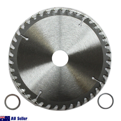 A circular saw blade labeled "3x Wood Circular Saw Blade 160mm 40T Cutting Disc 6-1/4" Bore 25.4/22.2mm K2.5mm" featuring specifications "6½" x 40T x 25.4" and "max: 9600 min-1". This tungsten carbide tipped, 160mm wood circular saw blade includes two loose washers, and an Australian seller icon appears in the bottom left corner, ideal for cutting sandwich laminate.