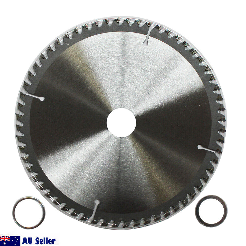 A circular saw blade labeled "WEIDA" featuring specifications MTS 185.60 and 7 1/4" x 60T x 25.4. This tungsten carbide tipped (tct), ***2x 185mm 60T Wood Circular Saw Blade Cutting Disc 7-1/4" Bore 25.4/22.23mm K2.5m*** is accompanied by a QR code, barcode (94007060), two washers, and an "AU Seller" icon in the bottom left corner.

