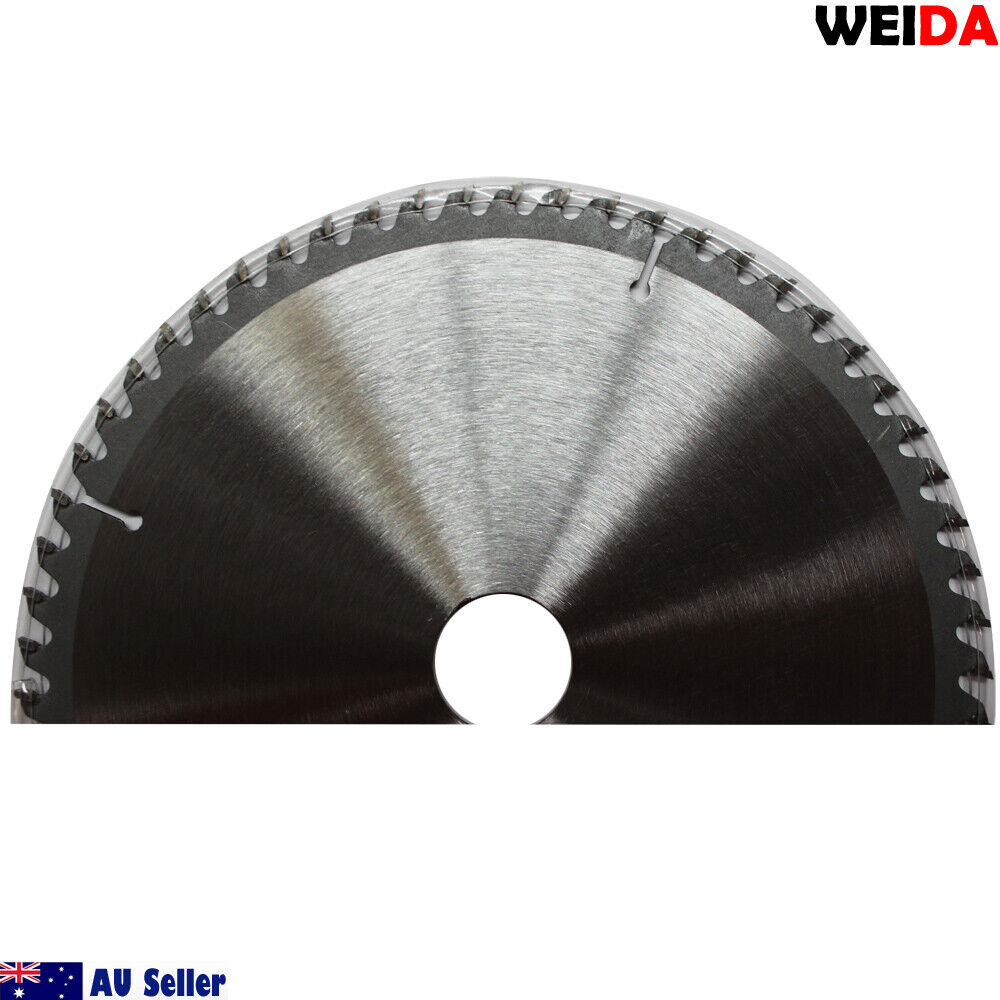 Image of a circular saw blade labeled "WEIDA" with specifications including "235mm 60T Wood Circular Saw Blade Cutting Disc 9-1/4" Bore 25/22.23mm K 2.8mm", "max: 6500 min^-1", and "EN 13236". This tungsten carbide tipped cutting disc features 60 teeth and is sold by an Australian seller, as shown by text and an Australian flag icon in the bottom left corner.