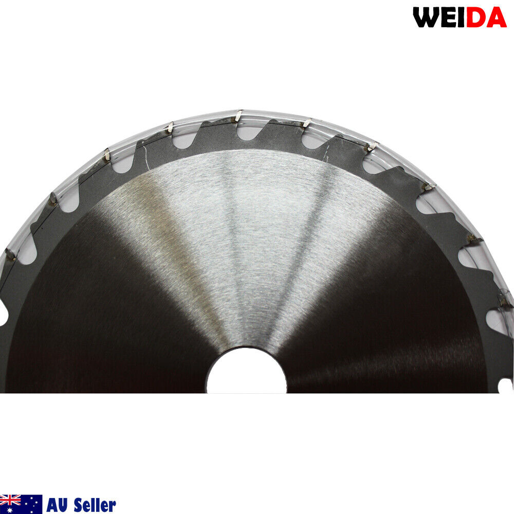 A 2x 210mm 24T Wood Circular Saw Blade Cutting Disc 8-1/4” Bore30/25.4/22.23mm Cut with the brand "WEIDA" engraved, featuring specifications: 8 ¼" x 24T x 30. Below the tungsten carbide tipped cutting disc are two metal washers. The background is white, with the "WEIDA" logo in the top right corner and an "AU Seller" logo in the bottom left corner.
