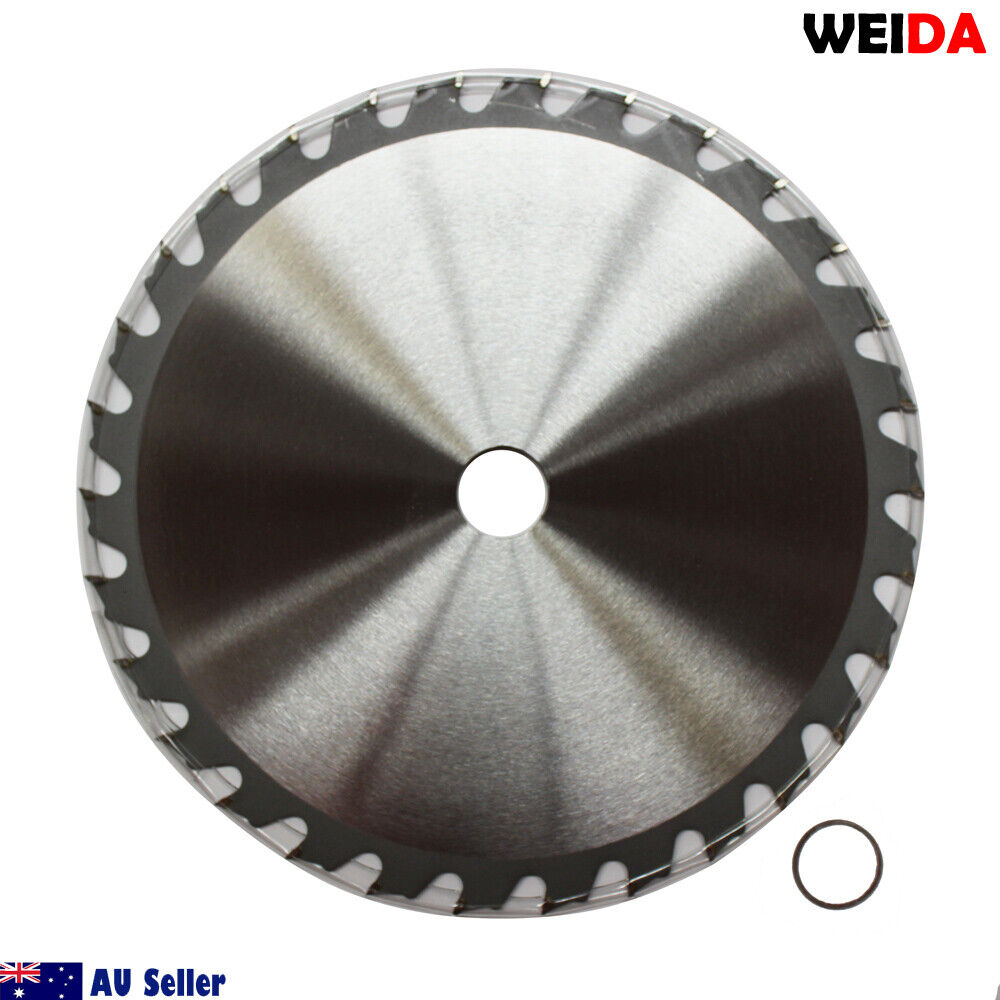 A 3x 235mm Wood Circular Saw Blade Cutting Disc 9-1/4” 30T Bore25mm 2.2mm Kerf Cut with "WEIDA" branding features tungsten carbide tipped teeth for precision. It includes a QR code, product number 94007084, and additional technical details. An "AU Seller" logo is positioned at the bottom left.