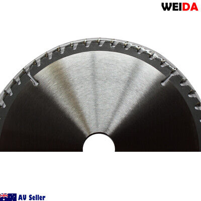 A 2x 216mm Wood Circular Cutting DiscSaw Blade 8-1/2”48T Bore30/25.4mm 2.5mm Kerf labeled "WEIDA," tungsten carbide tipped, with 48 teeth and measurements of 8 1/2 inches by 30 millimeters. The cutting disc features a barcode and various specifications. Two circular washers are also displayed next to the blade. "AU Seller" text and an Australian flag icon are at the bottom left.