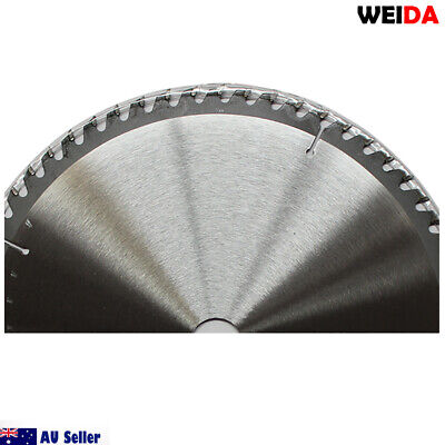 A circular saw blade labeled "2x 300mm Wood Circular CuttingSaw Blade 12’’ 60T Bore 30/25.4/22.2mm Kerf 3.2mm," featuring 60 teeth and measurements 12"x60Tx30. The tungsten carbide tipped cutting disc has icons indicating safety standards and quality certifications. The background includes small images of two circular rings and an AU Seller logo.
