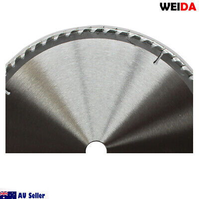 Image of a 2x 350mm Wood Circular Cutting Saw Blade 14’’ 60T Bore 30/25.4/22.23mm K 3.5mm, ideal for wood cutting. The blade is labeled with specifications, including a maximum speed of 4400 RPM. Two metal rings are placed below the blade, and an "AU Seller" label with an Australian flag is visible in the bottom-left corner.