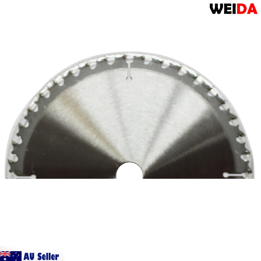 The image shows a 185mm 40T Wood Circular Saw Blade Cutting Disc 7-1/4” Bore 20/16mm Kerf 1.6mm, tungsten carbide tipped for durability. The blade specifications are 7 1/4" x 40Tx20 with product number 94007098. Various icons and text instructions are included, with "AU Seller" and Australia's flag at the bottom. An O-ring is beside the cutting disc.