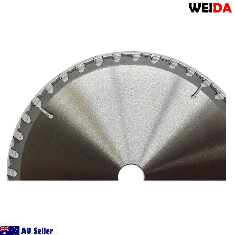 A 2x 235mm 40T Wood Circular Saw Blade Cutting Disc 9-1/4" Bore 25/22.2mm Kerf 1.8 branded WEIDA displayed upright. The blade specifications include 9 1/4" x 40T x 25 with model number 94007102. This tungsten carbide tipped, 235mm wood circular saw blade features icons for safety gear and certifications. "AU Seller" and an Australian flag are in the bottom left corner.