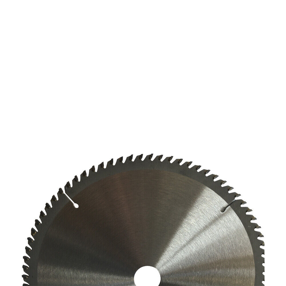 A tungsten carbide tipped, wood circular saw blade with "WEIDA" branding and specifications: 3x 235mm Wood Circular Saw Blade Cutting Disc ATB 9-1/4" 80T Bore 25.4/22.23 K. Art. number MTS 235.80, maximum 6500 rpm, compliant with EN 13236. Below is a barcode and two metal washers next to the blade.

