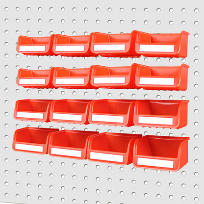 16Pc Pegboard Bins Peg Board Parts Storage With Steel Hooks Tools Organiser Tray