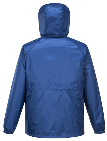 HUSKI STRATUS RAIN JACKET Waterproof Workwear Concealed Hood Windproof Packable - Cobalt - M