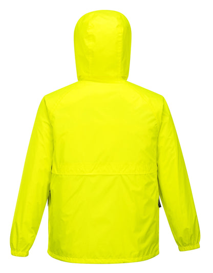 HUSKI STRATUS RAIN JACKET Waterproof Workwear Concealed Hood Windproof Packable - Yellow Fluro - 4XL